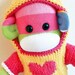 Samie Mars Sock Monkey with Knit Heart Hoodie