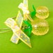Pineapple Gingham Ribbon Lucite Earrings, Vintage Plastic Fruit Earrings, Retro Inspired Earrings