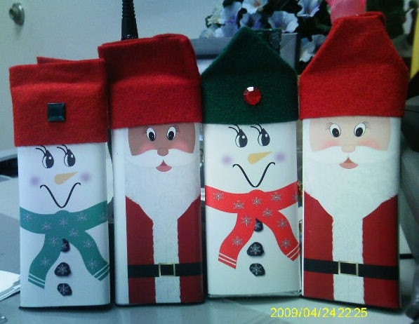 Snowmen or Santa Candy bar wrappers