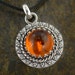 Small Amber Pendant - Sterling Silver Filigree Setting