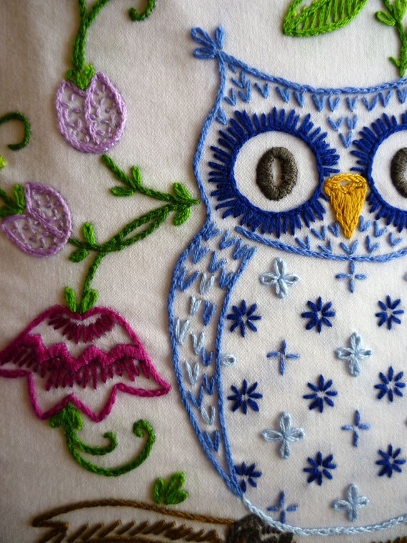Download Woodland Owl Hand-Embroidered Top/Shirt