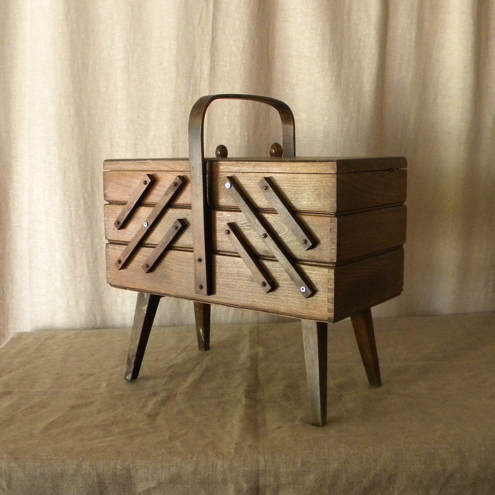Vintage French foldout sewing box