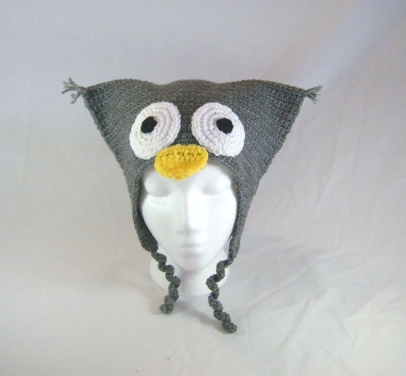 beak owl hat pattern crochet Crochet Hat Ear Flap giggles PATTERN on Owl Etsy by