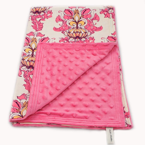 Pink and Gold Fleur de Lis Baby Woobie Blanket Lilliput Fields