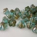 Czech Glass Beads - Baby Bell Flowers Aqua Celsian 4x6mm
