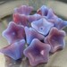 12 Czech Glass Beads Trumpet Blue Raspberry Swirl 8x13mm