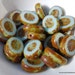 Picasso Czech Glass Beads - Chunky Oval Pale Blue