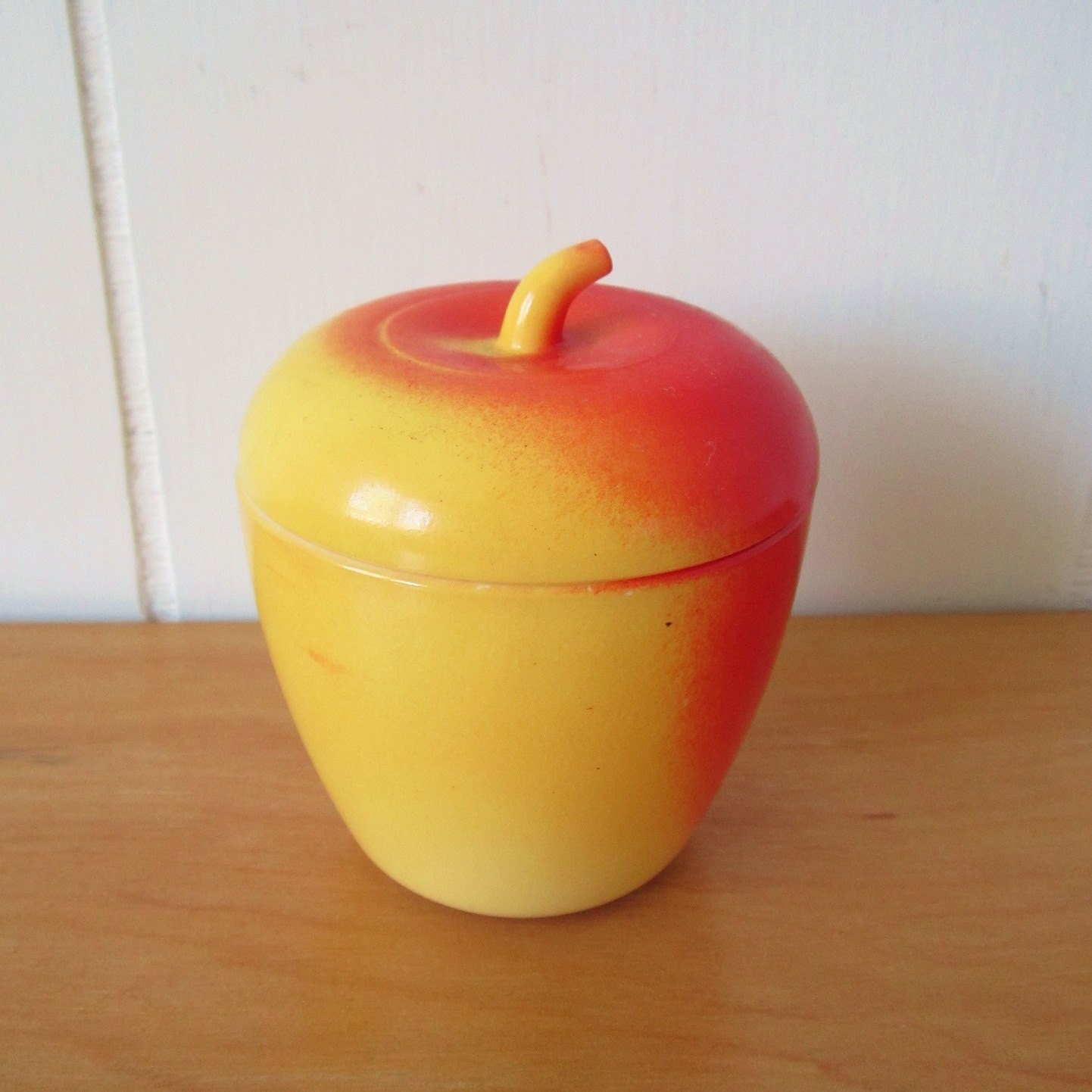 Vintage Milk Glass Apple Sugar Bowl