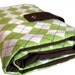 circular knitting needle organizer - green argyle
