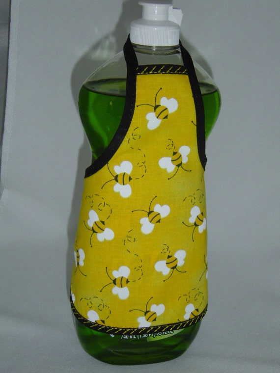Bumble Bee Yellow Black Dish Soap Bottle Apron Cover Lg
