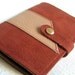 Tan on rust nubuck leather card case