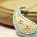 Yellow Blue Pink White Paisley Pendant Necklace