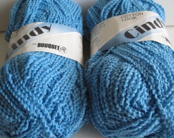 2 skeins of Bouquet Cindy cotton look yarn destash
