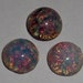 8 pcs. vintage glass fire opal cabochons 9mm - f1836