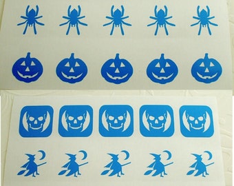 Dichroic Fused Glass Etching Stencils, Vinyl Halloween Stencils, With PDF Tutorial for Etching Dichroic Glass