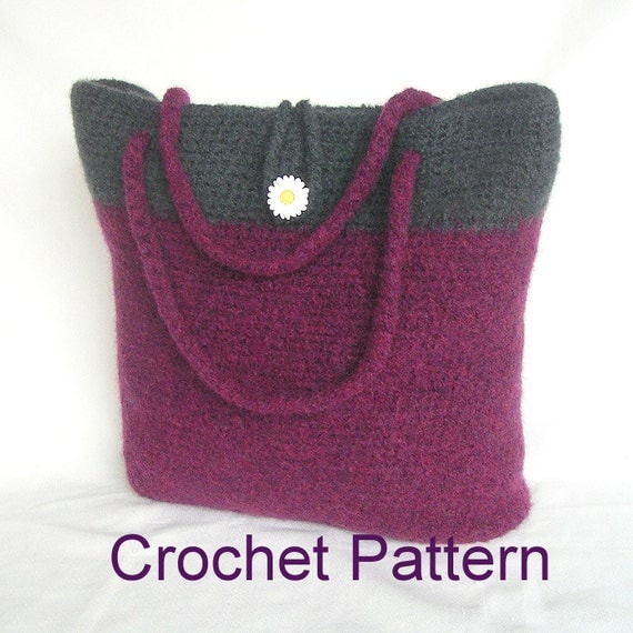 to Easy Crochet Bag Pattern Tutorial pdf, Simple Felted Bag Crochet ...