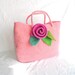 Felt Rose Bag Knitting Pattern Tutorial pdf, Knit Bag Pattern, Felted Flower Bag Knitting Pattern