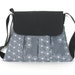 Women handmade messenger bag in black and gray - cotton shoulder bag - cross body bag