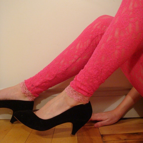 hot pink lace up pants