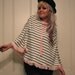 Black and Cream Striped Poncho