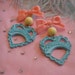 Teal and Light Pink Sweetheart Earrings
