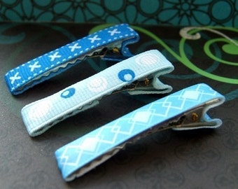Baby Hair Clips, Toddler Hair Clips, Childrens Hair Clips, Girls Barrettes, Hair Clips for Kids, Hair Accessories, Blue Hair Clips, Set