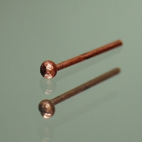 Tiny Copper Ball Stud Earrings