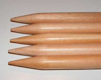 US Size 17...9 inch...Giant Double Point Surina Wood Knitting Needles...12MM