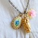 Owl and Rose Charm Necklace
