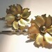 Satin Finished Vintage Gold Floral Hair Pins
