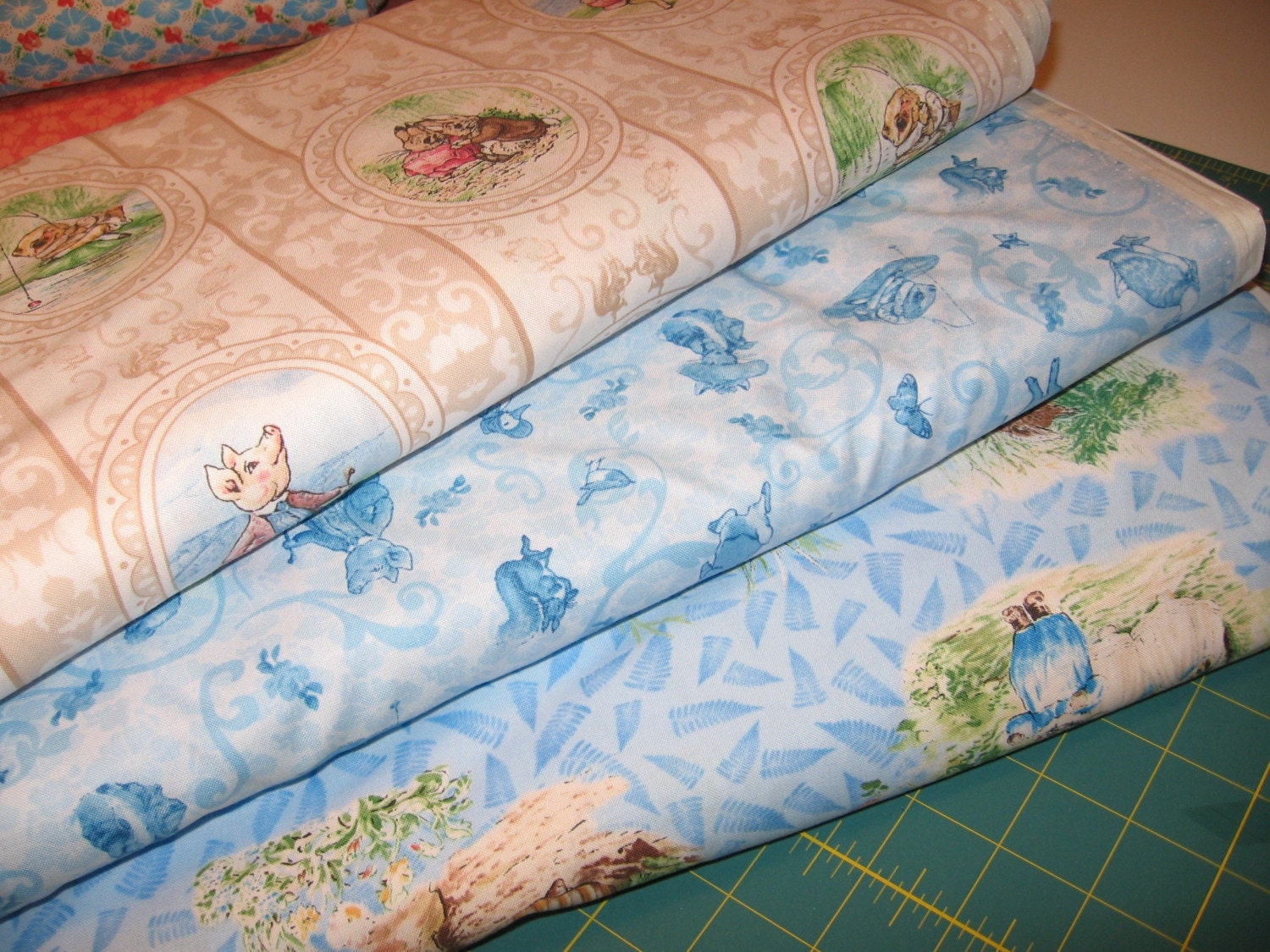 SALE Beatrix Potter Victorian Nursery Fabric by Quilting
