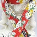 Lanyard Badge Holder with Breakaway Clip Red Vintage Bouquet