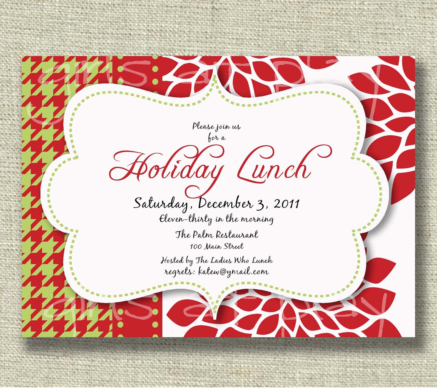 Christmas Lunch Invitation Template Free 4