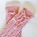 Girls Legwarmers, Hand Knitted, Antique Rose Pink, Childs Med to Lg