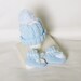 Premie Baby Boy Hat and Booties Set, Handknitted for Newborn or Doll