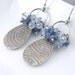 ON SALE Blue Gemstone Cluster Earrings Paisley Earrings Kyanite Aquamarine Natural Chalcedony Sterling Silver - Elizabeth No. 3 Under 100