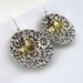 ON SALE Spring Jewelry Silver Circle Earrings Flower Garden No. 1 Designer Handmade Fashion Jewelry - Jennifer Casady