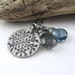 CLEARANCE SALE Snowflake Necklace Handmade Jewelry Gemstone Charm Necklace Silver Blue Black OOAK - Duets No. 36 - Jennifer Casady