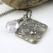 Charm Necklace Pink Amethyst Climbing Roses Sterling Silver Fashion Jewelry - Solo No. 32 - Jennifer Casady