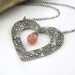 Heart Jewelry Valentine Jewelry Necklace Pink Opal Silver Romance Spring Fashion Jewelry - My Heart Necklace No. 9