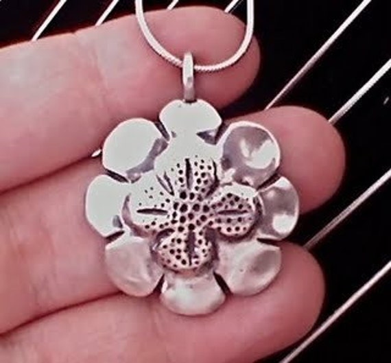 Clover Rose Pendant made from Silver Half Dollar Coin