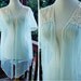 INHIBITIONS 1970's Vintage Open Front Sheer Baby Blue Shirt Robe with White Lace size Large