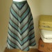 CHEVRON Stripes 1970's Vintage Teal Gray Woven Skirt size Small by The Gathering