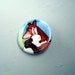 Rabbit Hugging a Fox - One 1.25 inch Bunny Button