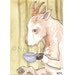Original Goat Painting - Goat Having Tea - ACEO