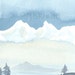 Reserved for E -Original Watercolor Landscape Painting - Ghost Island - Imaginary Sound Series