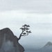 Original Watercolor Landscape Painting - Twilight Sound