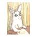 Original Watercolor Rabbit Painting - Homework - ACEO