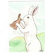 New Chocolate Bunny- ACEO original watercolor painting