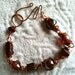 OOAK Solid Copper Wire Wrapped, Wine Glass Beads Bracelet, Squiggly Clasp